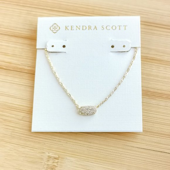Special offer - 4 * Kendra Scott White Crystal Grayson Pendant Necklace in Gold